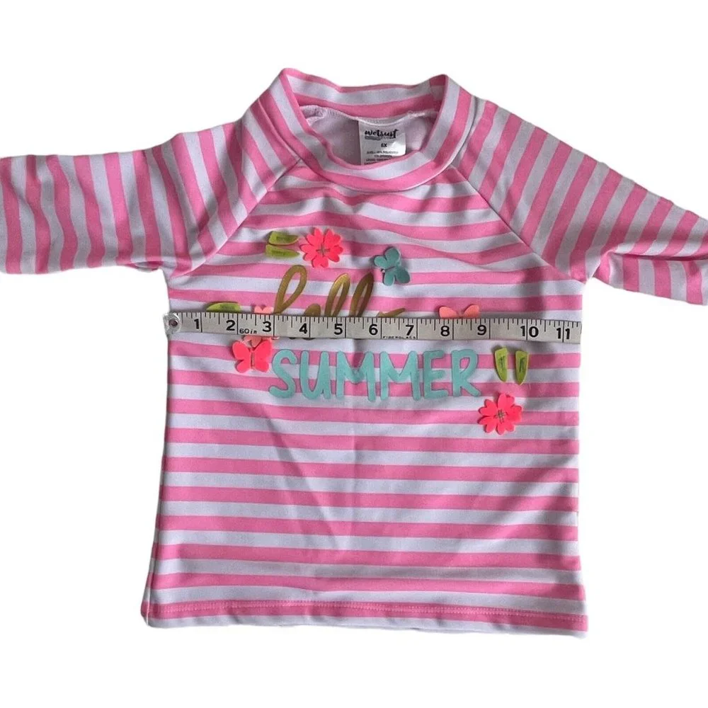 Girls Swimsuit Set Wetsuit Club Size 6X 2-Piece Swimsuit with 3-D Pink - Picture 5 of 11